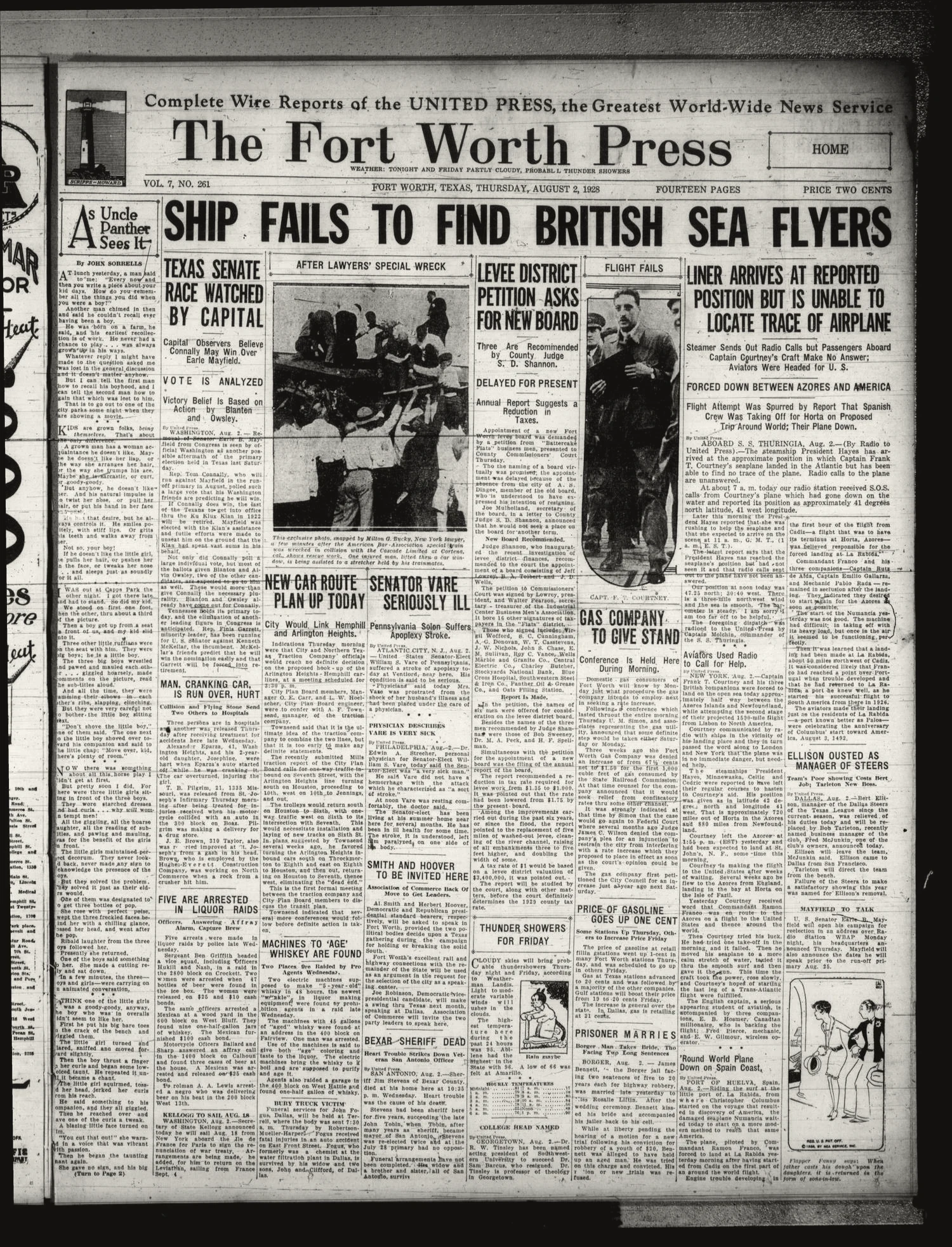 The Fort Worth Press (Fort Worth, Tex.), Vol. 7, No. 261, Ed. 1 Thursday, August 2, 1928